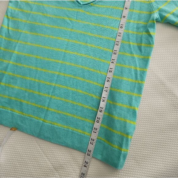 J crew re-imagen linen blend v neck short sleeve blouse - Picture 7 of 8